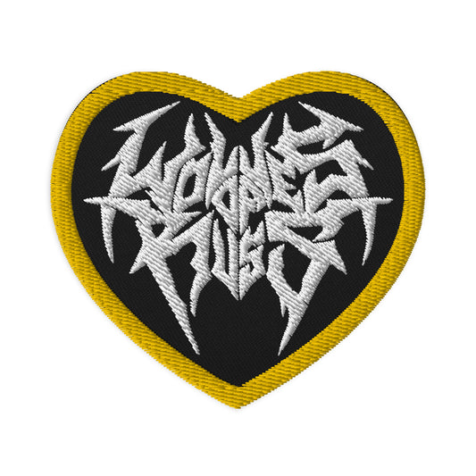 White Imperial Logo Heart Embroidered Patch